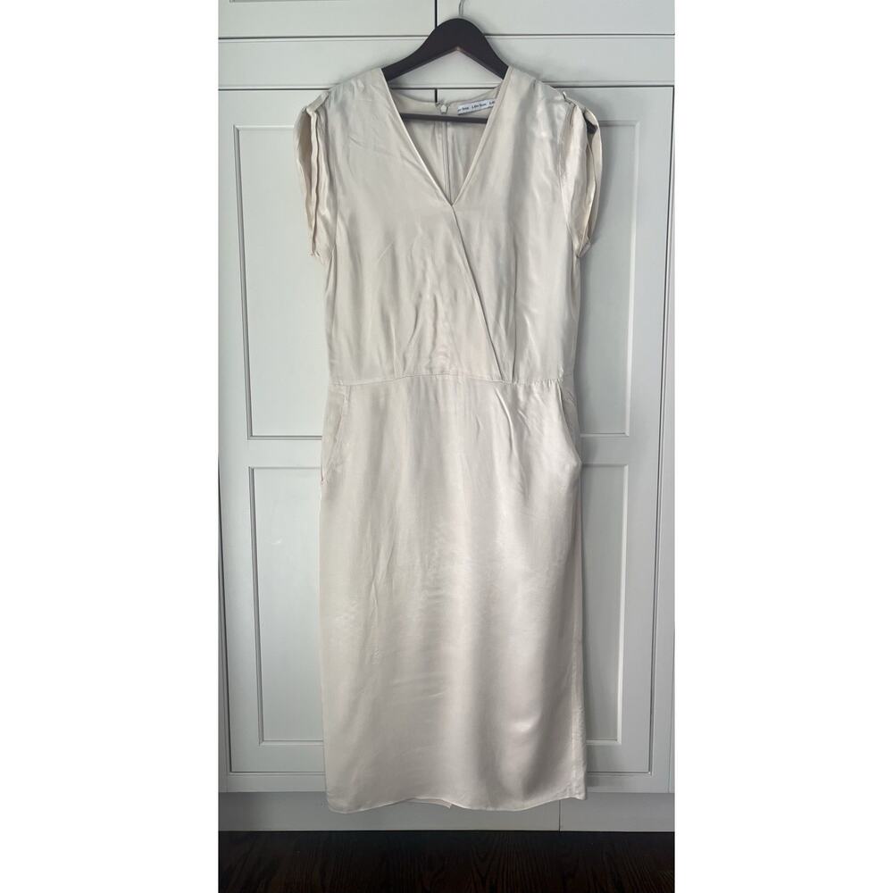 & Other Stories Women’s viscose midi Dress Sz. 8 beige quiet luxury
